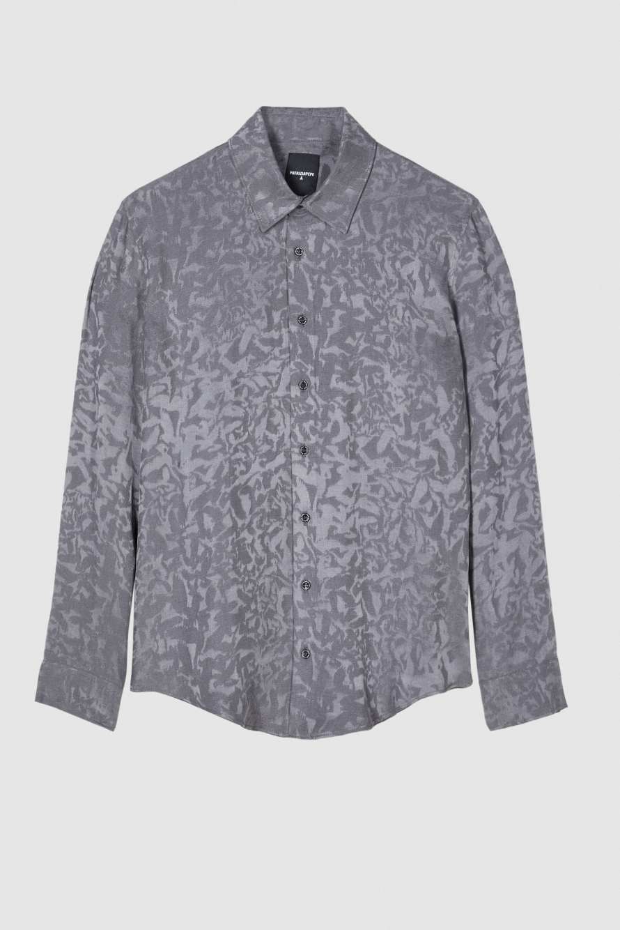 Chemise fluide en jacquard, Gris, Patrizia Pepe