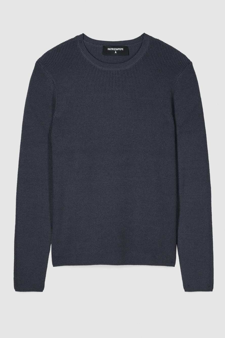 Slim-fit ribbed knit, Grey, Patrizia Pepe