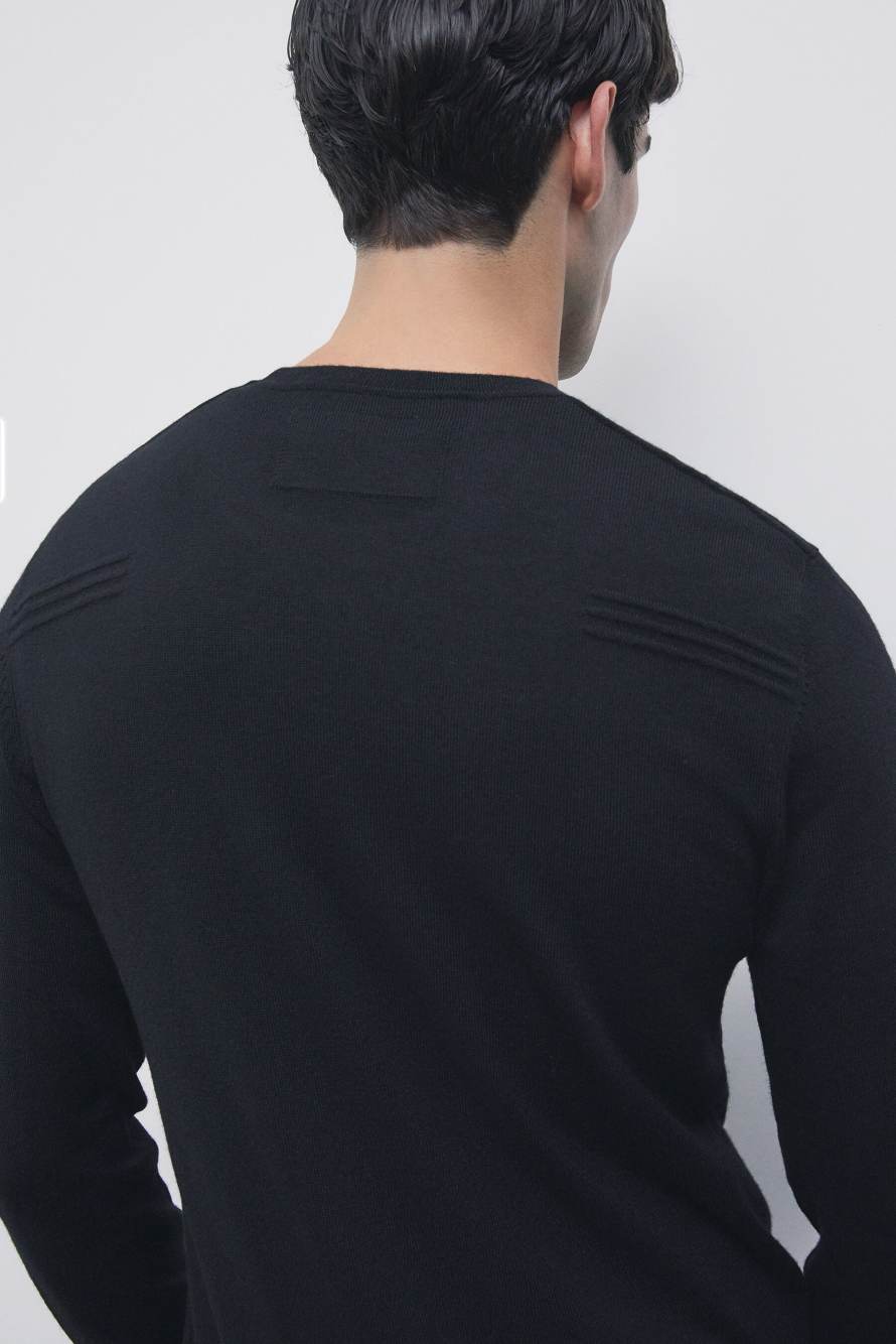 Wool crew-neck sweater, Black, Patrizia Pepe