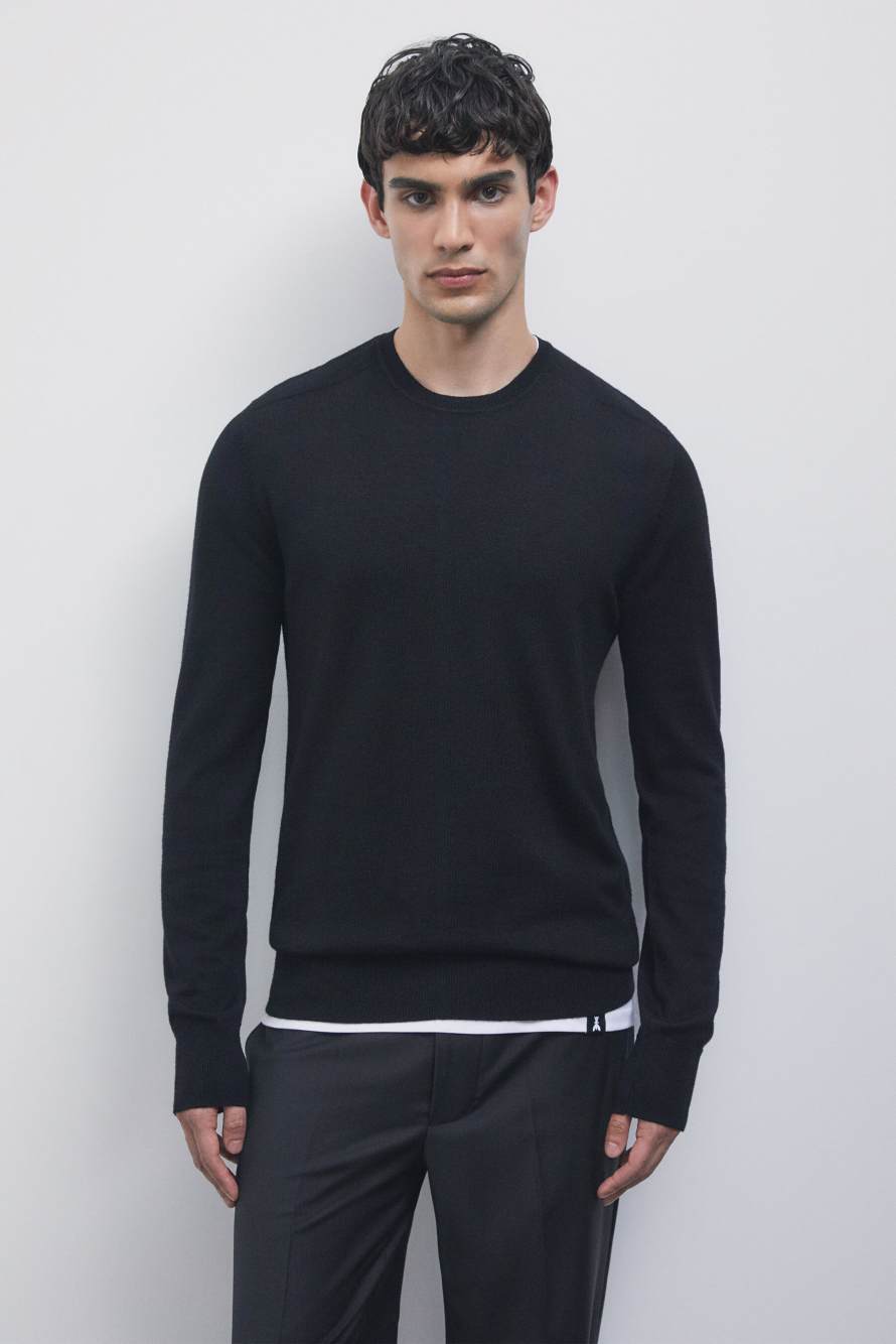 Wool crew-neck sweater, Black, Patrizia Pepe