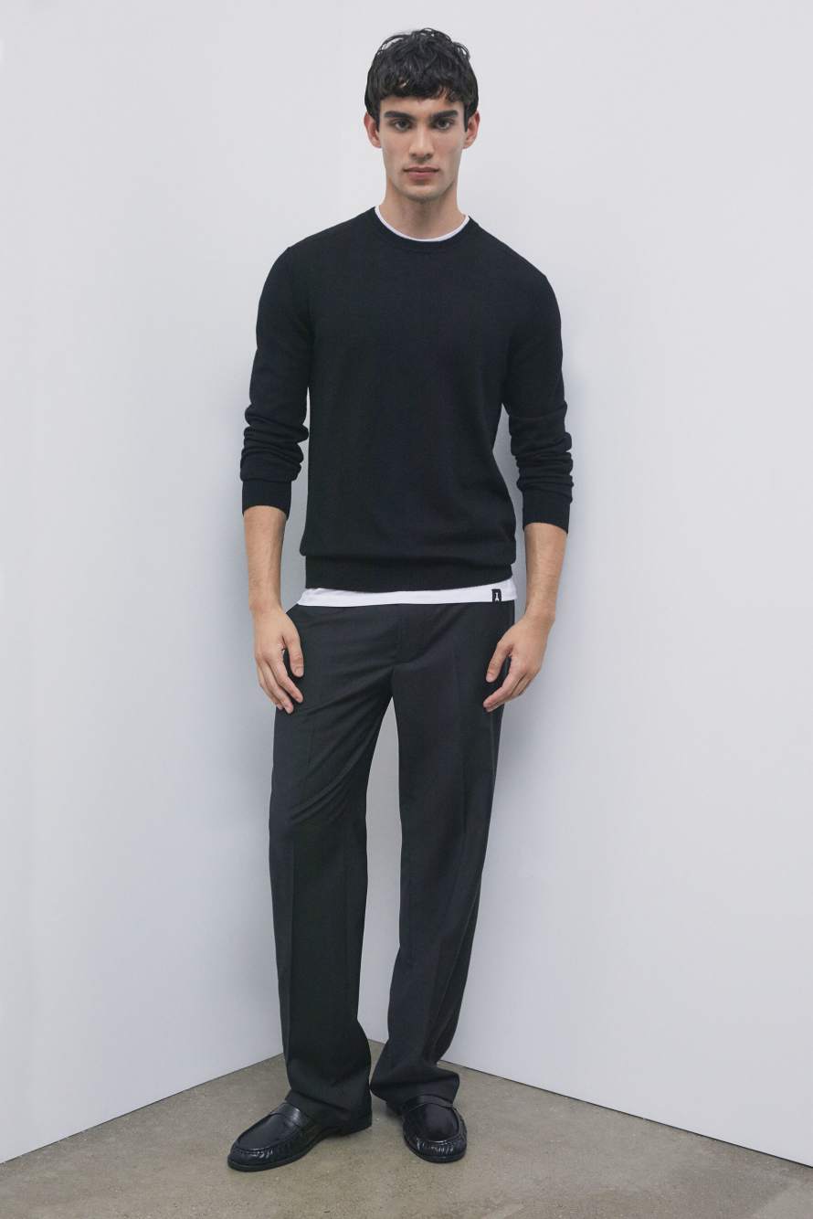 Wool crew-neck sweater, Black, Patrizia Pepe