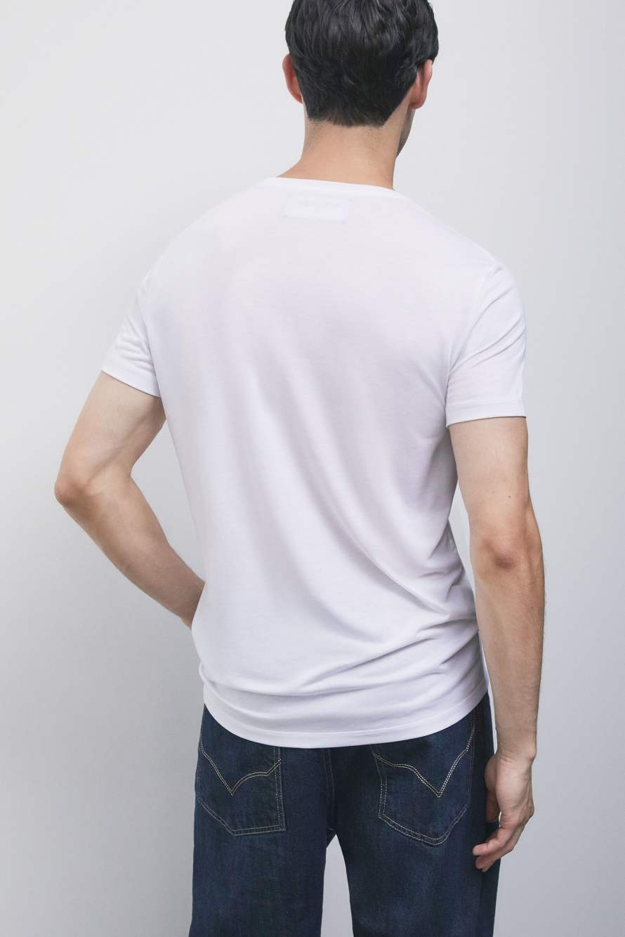 T-shirt slim en coton, Blanc, Patrizia Pepe