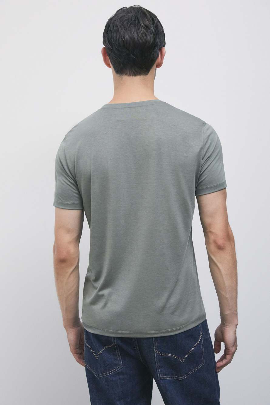 T-shirt en coton avec boutons, Vert, Patrizia Pepe