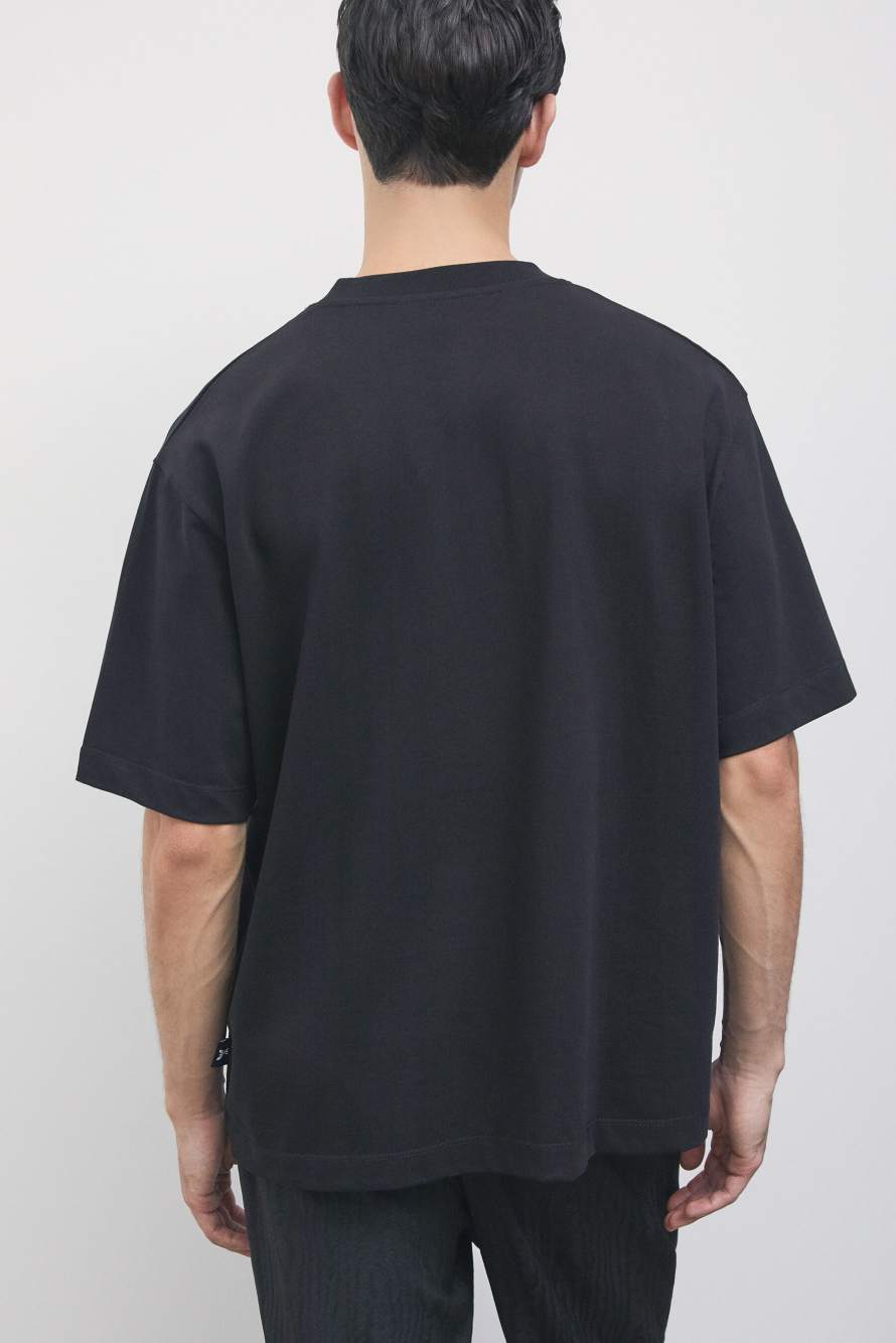 Oversized cotton t-shirt, Black, Patrizia Pepe