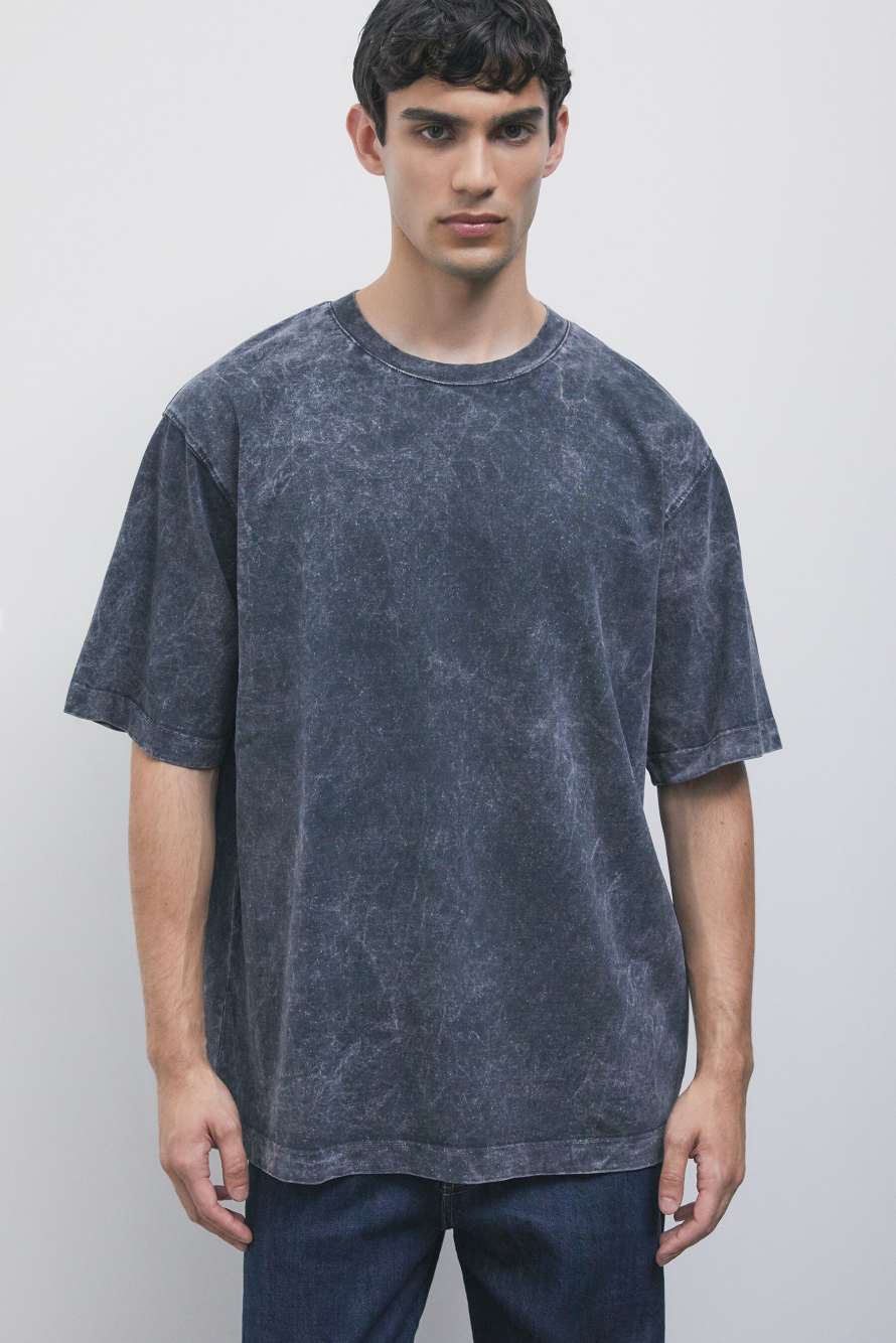 Fluid m&eacute;lange jersey T-shirt with print, Grey, Patrizia Pepe