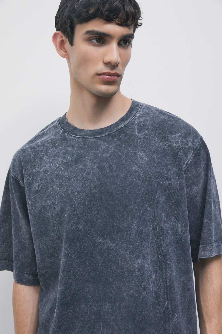 Fluid m&eacute;lange jersey T-shirt with print, Grey, Patrizia Pepe