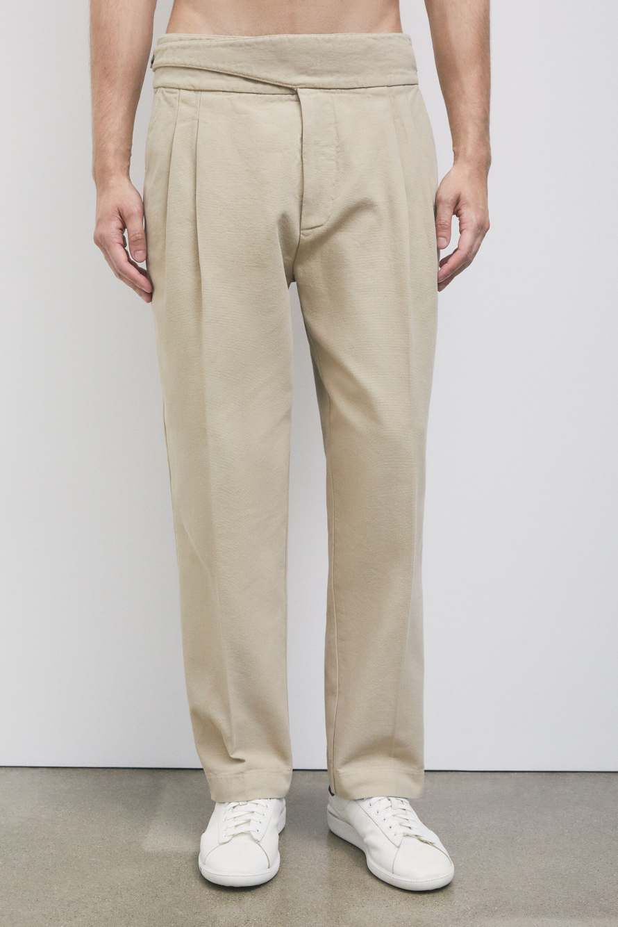 Pantalon cargo en coton structur&eacute;, Beige, Patrizia Pepe