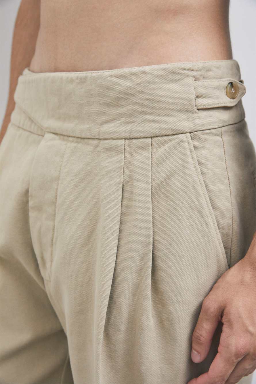 Pantalon cargo en coton structur&eacute;, Beige, Patrizia Pepe