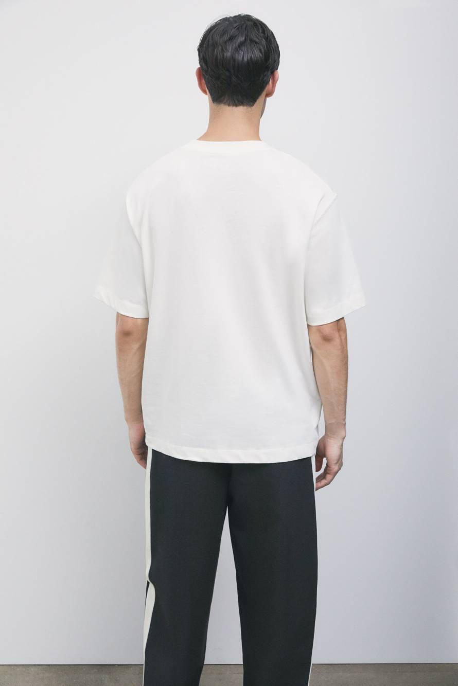 T-shirt over en coton, Blanc, Patrizia Pepe