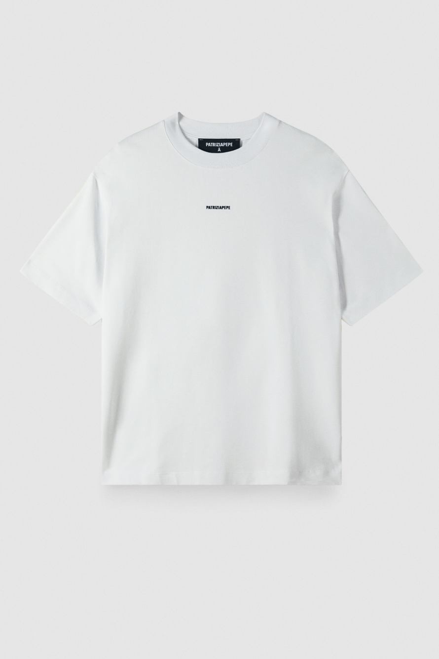 T-shirt over en coton, Blanc, Patrizia Pepe