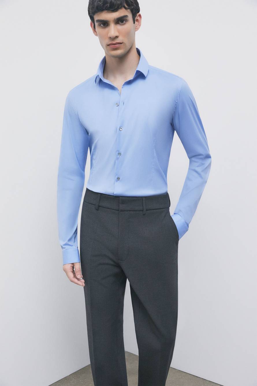 Chemise slim fit &laquo; ESSENTIAL &raquo; en popeline, Bleu Ciel, Patrizia Pepe