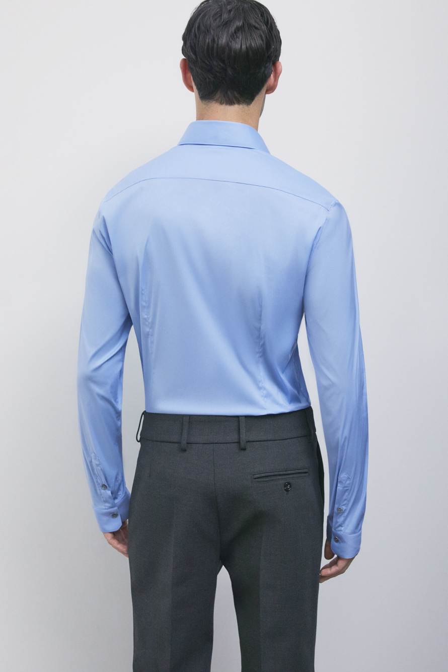 Chemise slim fit &laquo; ESSENTIAL &raquo; en popeline, Bleu Ciel, Patrizia Pepe