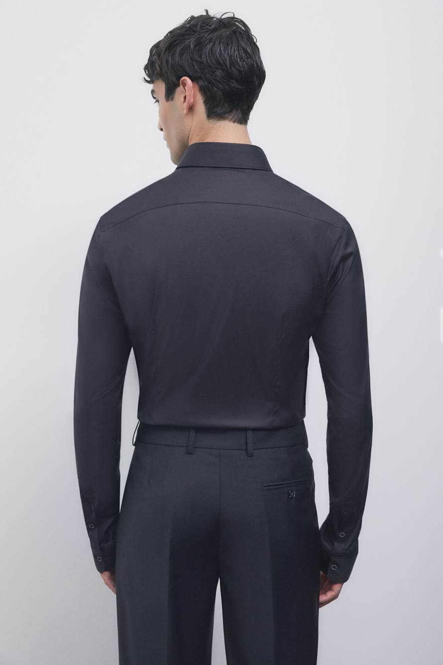 Chemise slim fit &laquo; ESSENTIAL &raquo; en popeline, Noir, Patrizia Pepe