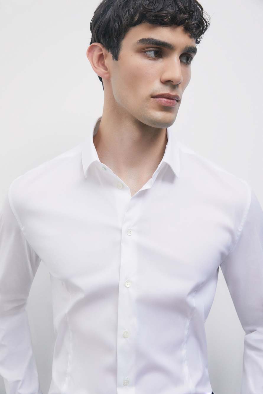 Chemise slim fit &laquo; ESSENTIAL &raquo; en popeline, Blanc, Patrizia Pepe