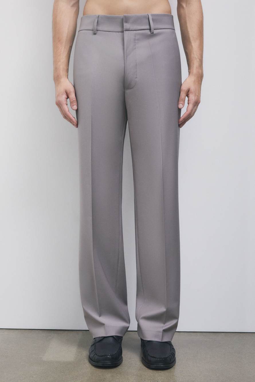 Slim-fit trousers in a stretch wool blend, Grey, Patrizia Pepe