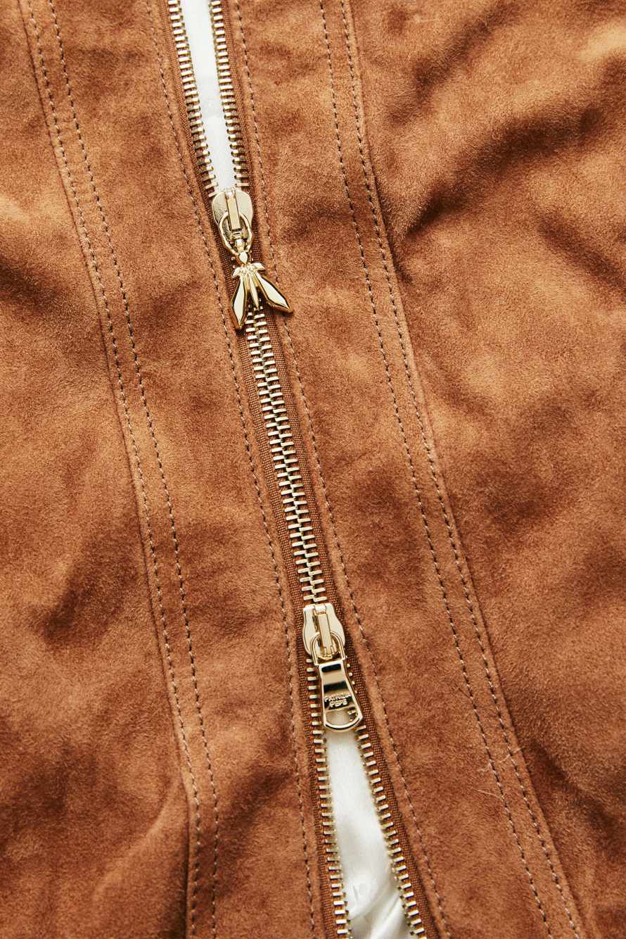 Suede blouson jacket, Beige, Patrizia Pepe