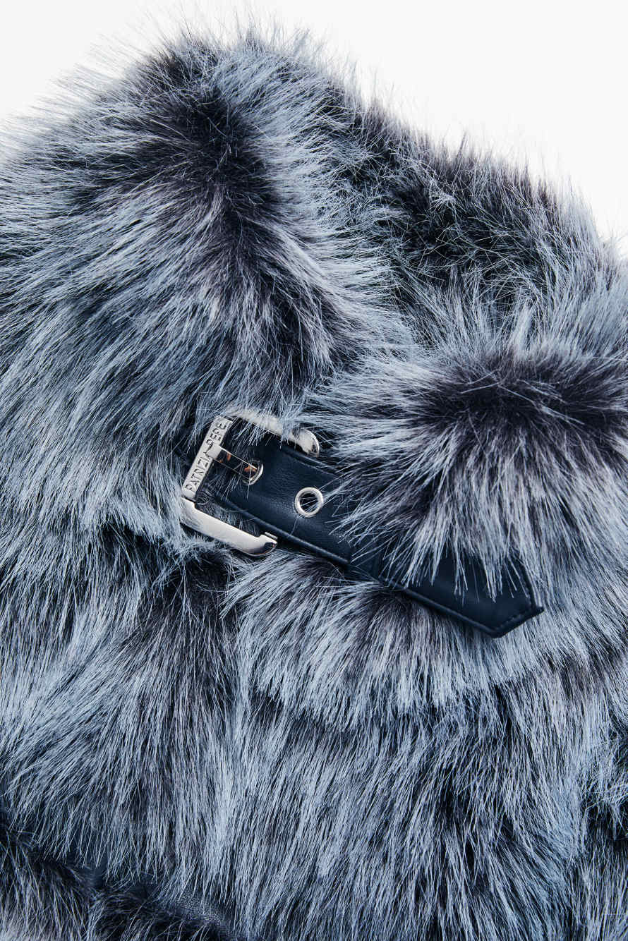 Short fluffy jacket, Blue, Patrizia Pepe