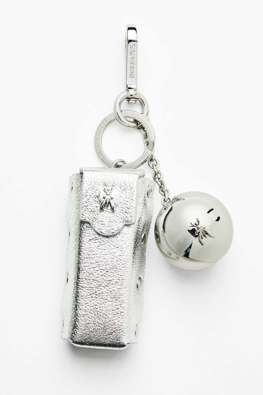 Leather lipstick charm, Silver, Patrizia Pepe