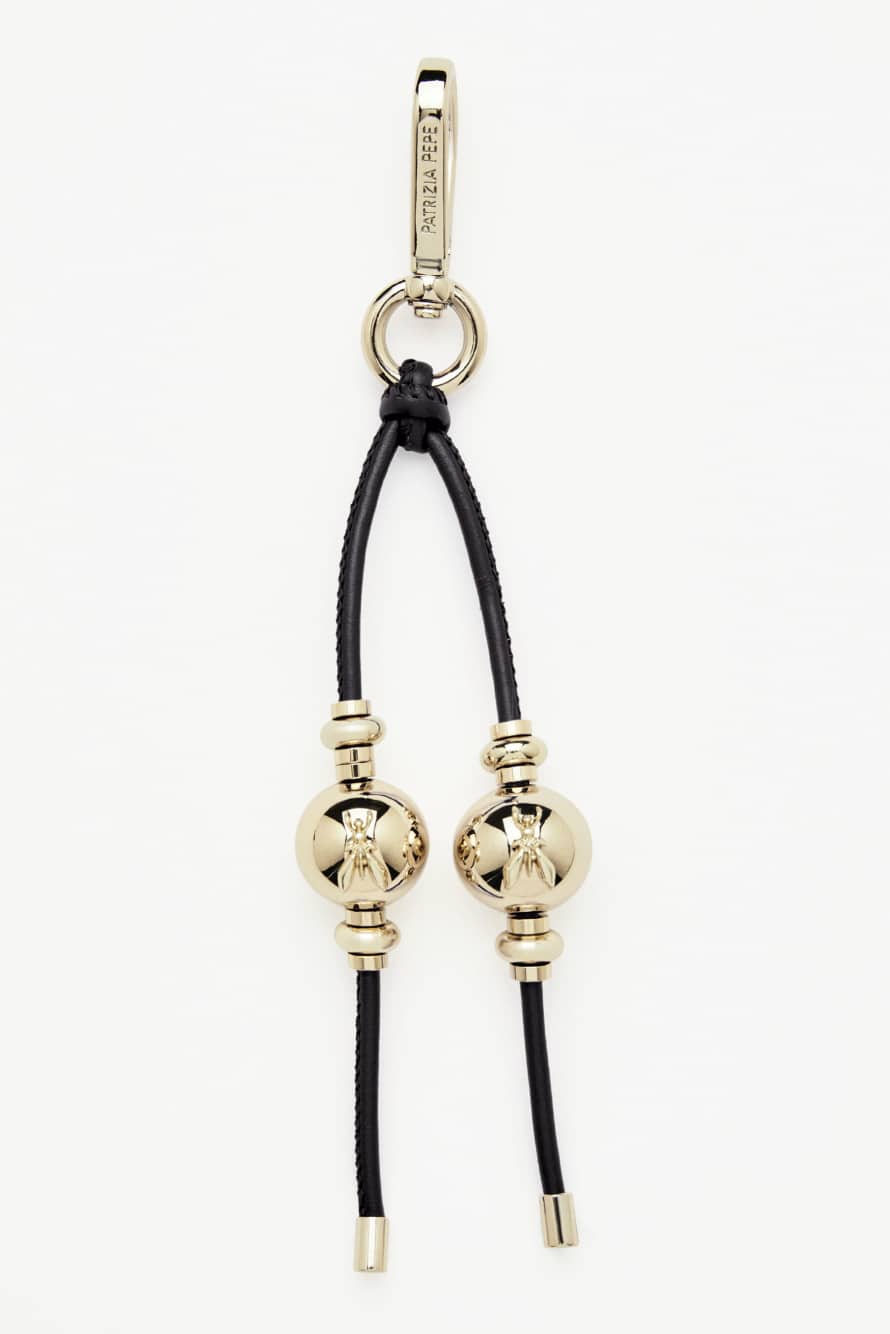 Leather strap charm, Black, Patrizia Pepe