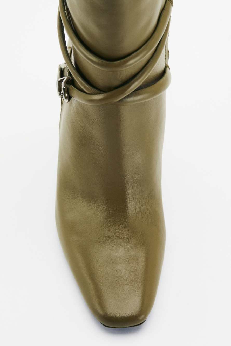 My SKIN knee-high leather boots, Green, Patrizia Pepe