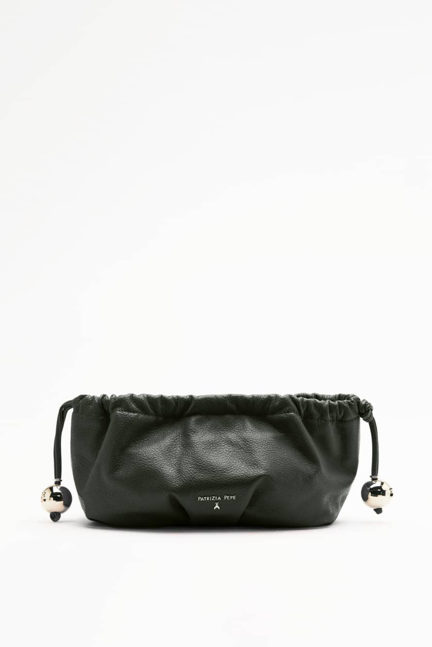 Leather Clutch "Bubble" Small, Green, Patrizia Pepe