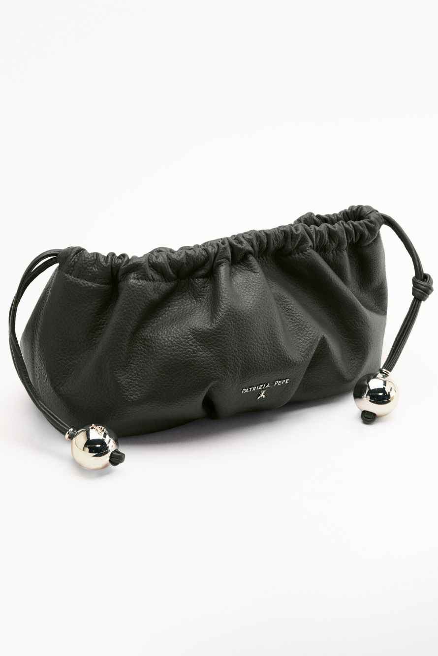 Leather Clutch "Bubble" Small, Green, Patrizia Pepe