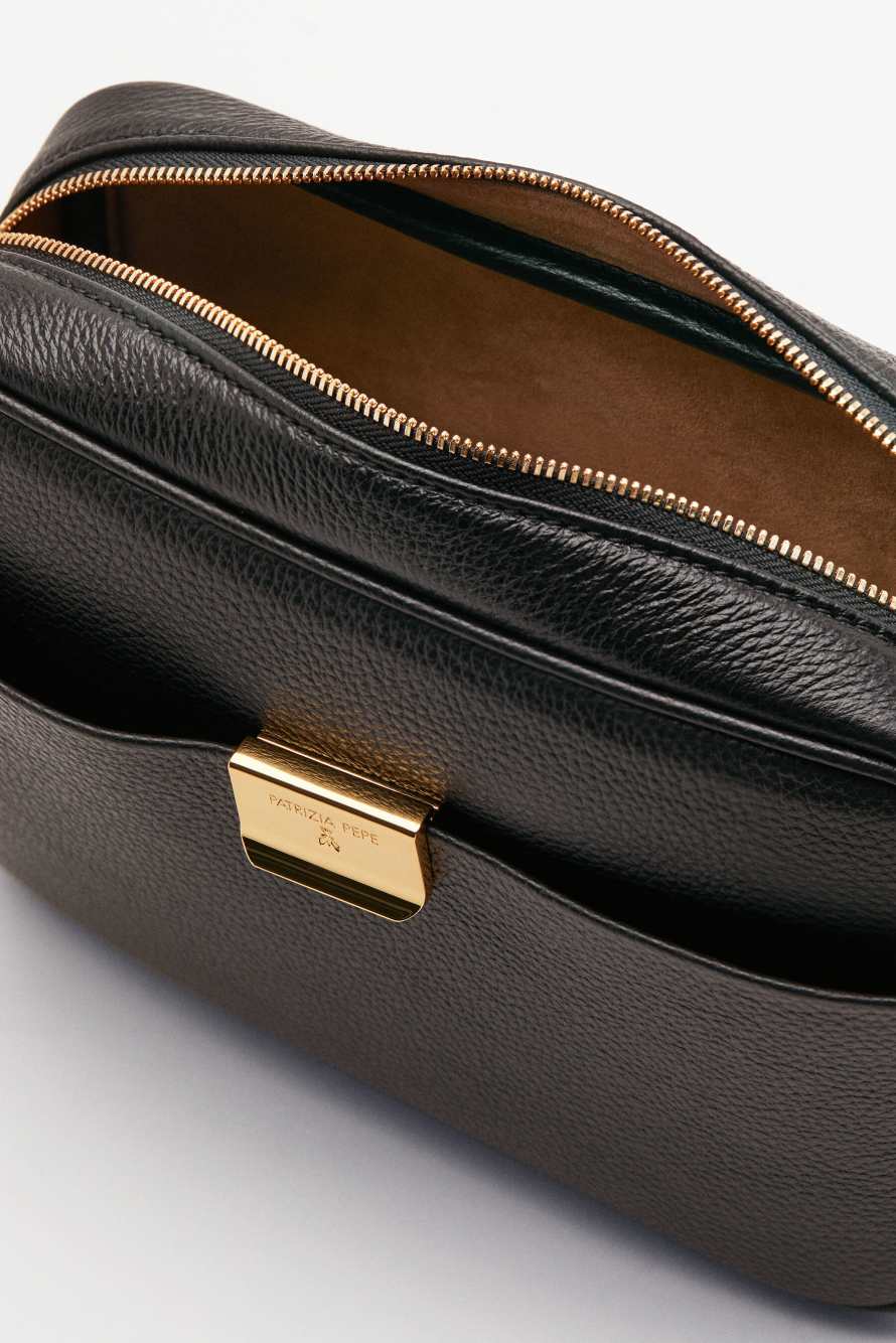 All Day leather crossbody bag, Brown, Patrizia Pepe