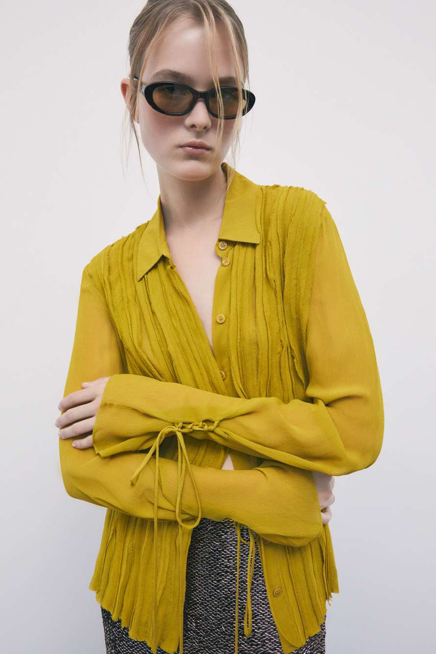 Rock-Mantic viscose shirt, Yellow, Patrizia Pepe