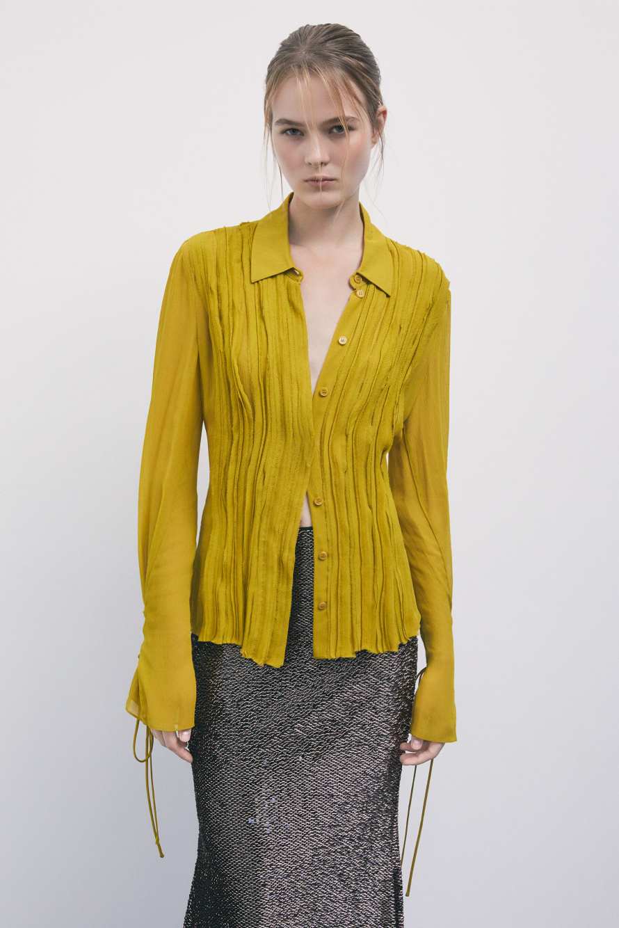 Rock-Mantic viscose shirt, Yellow, Patrizia Pepe