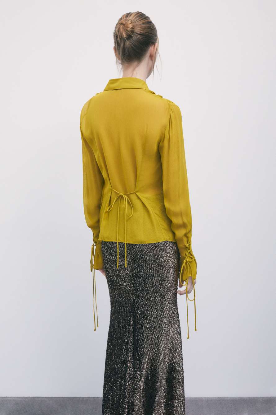 Rock-Mantic viscose shirt, Yellow, Patrizia Pepe