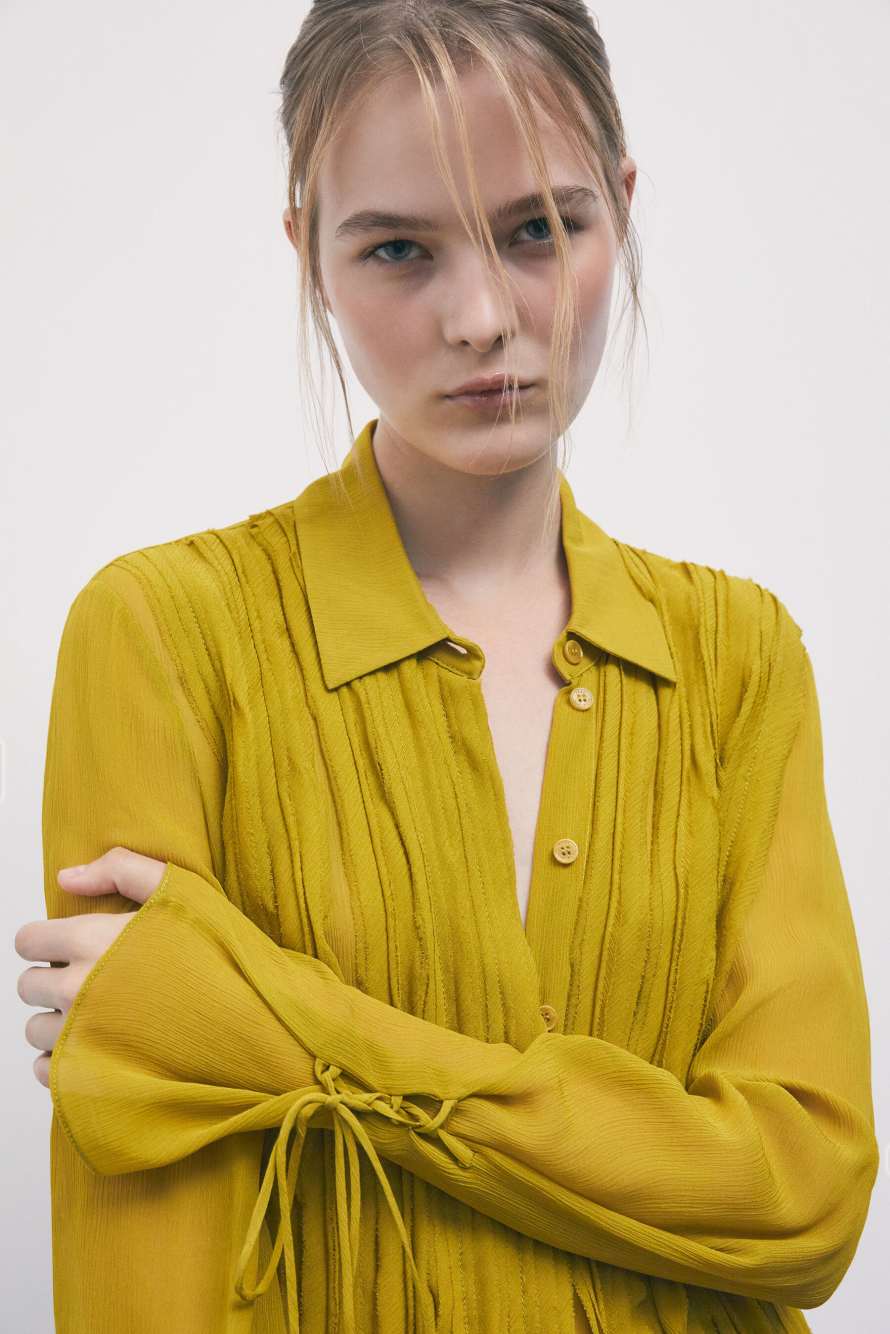 Rock-Mantic viscose shirt, Yellow, Patrizia Pepe