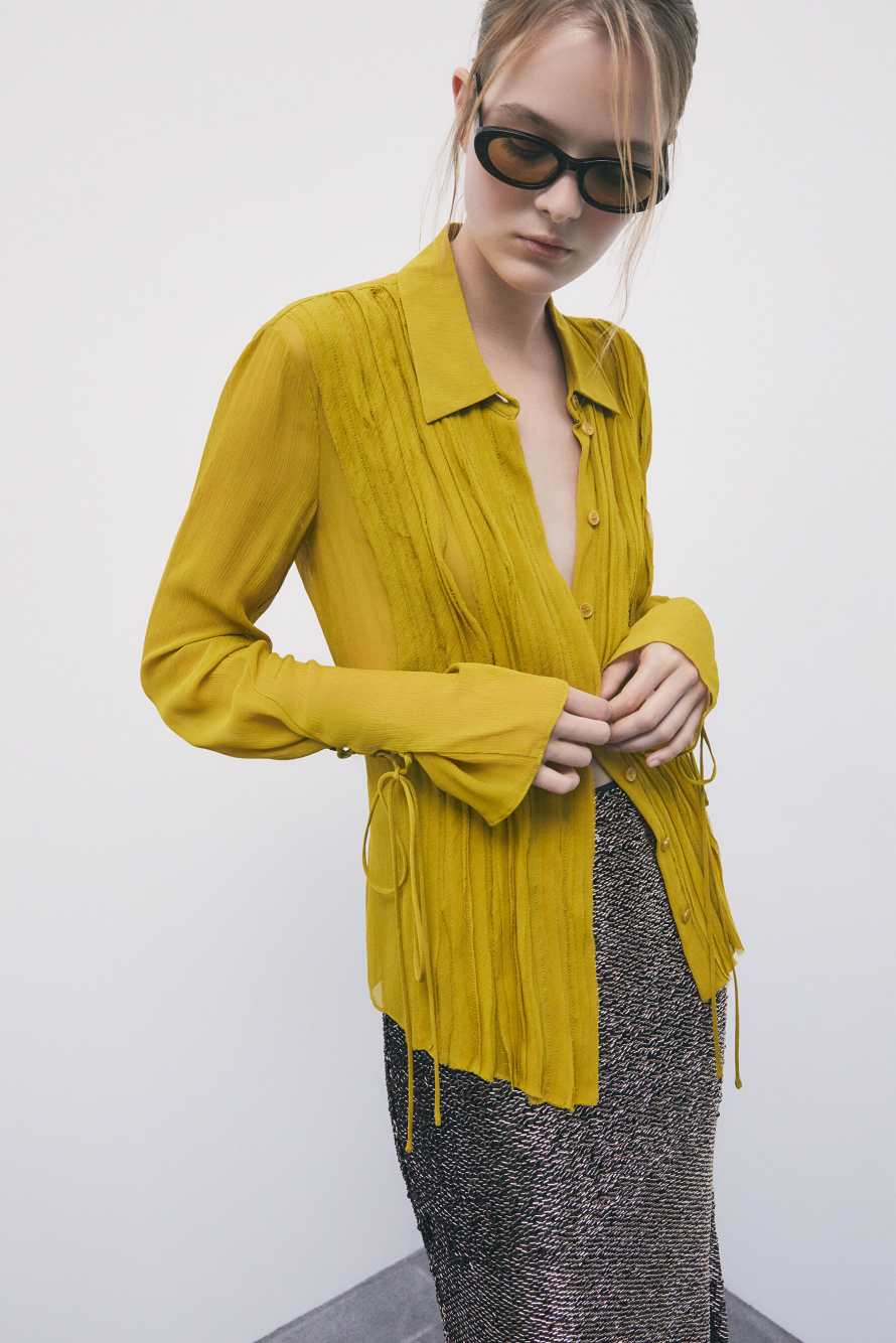 Rock-Mantic viscose shirt, Yellow, Patrizia Pepe