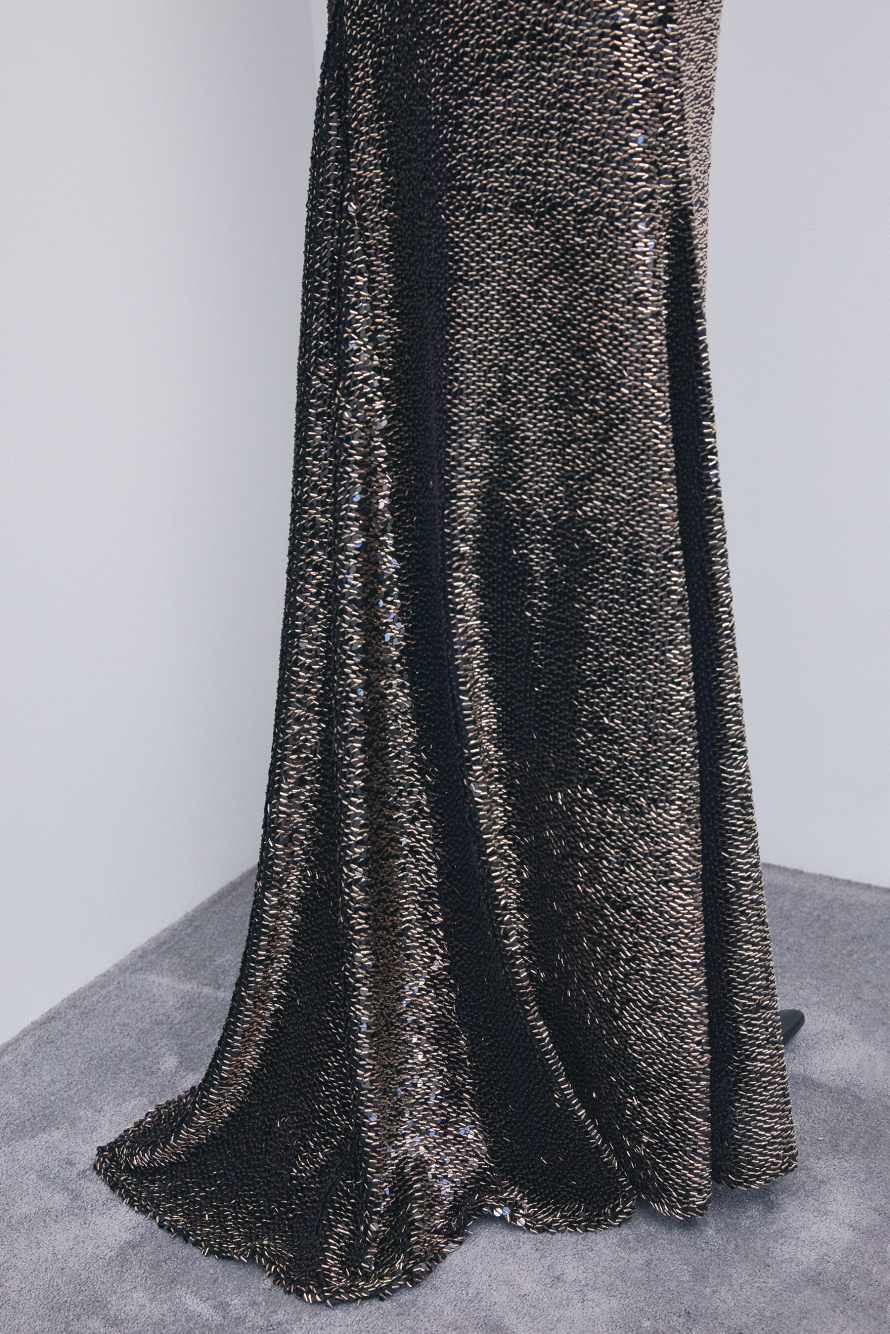 Long sequined skirt, Black, Patrizia Pepe