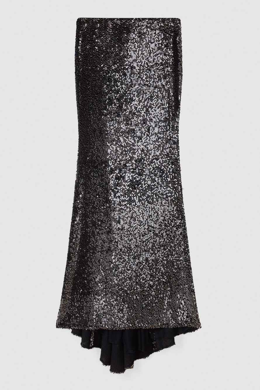 Long sequined skirt, Black, Patrizia Pepe