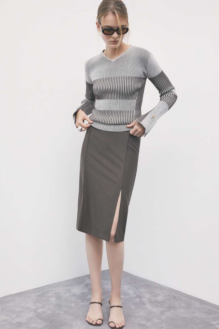 Sweater Two-tone, Grey/Brown, Patrizia Pepe