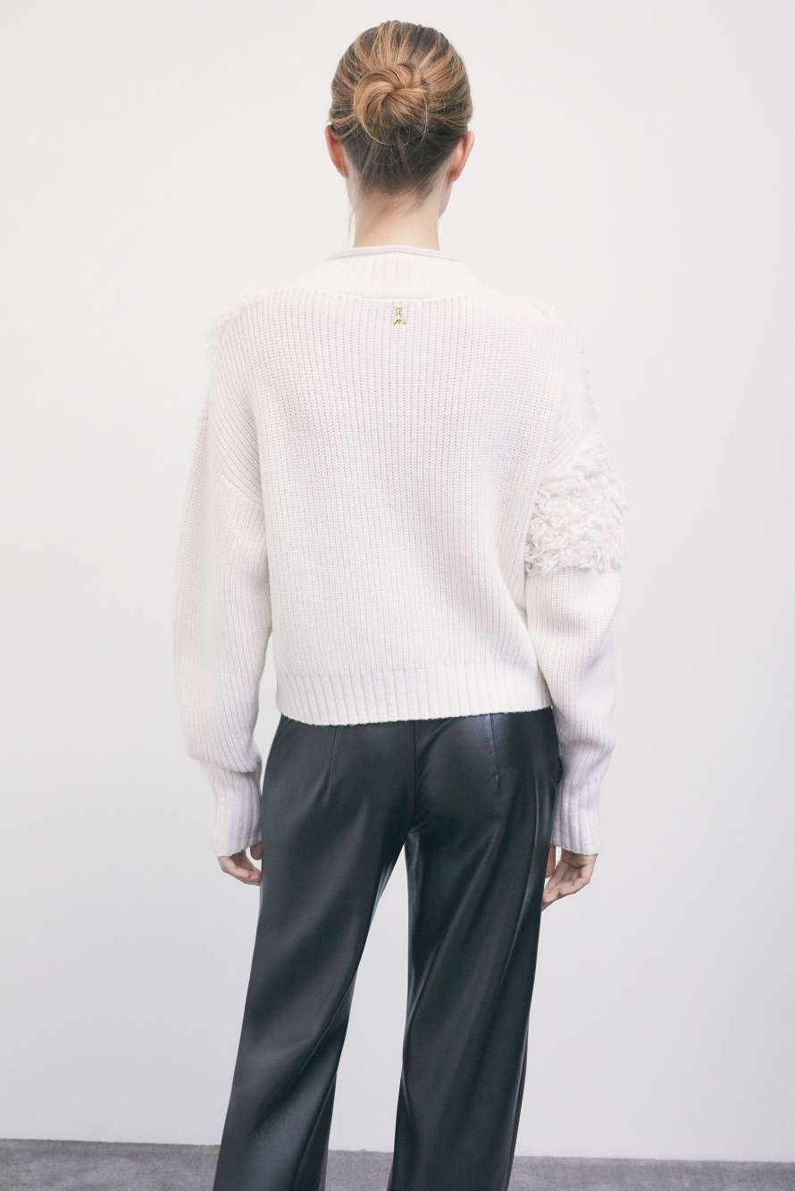 Wollpullover mit Glasperlen, Wei&szlig;, Patrizia Pepe