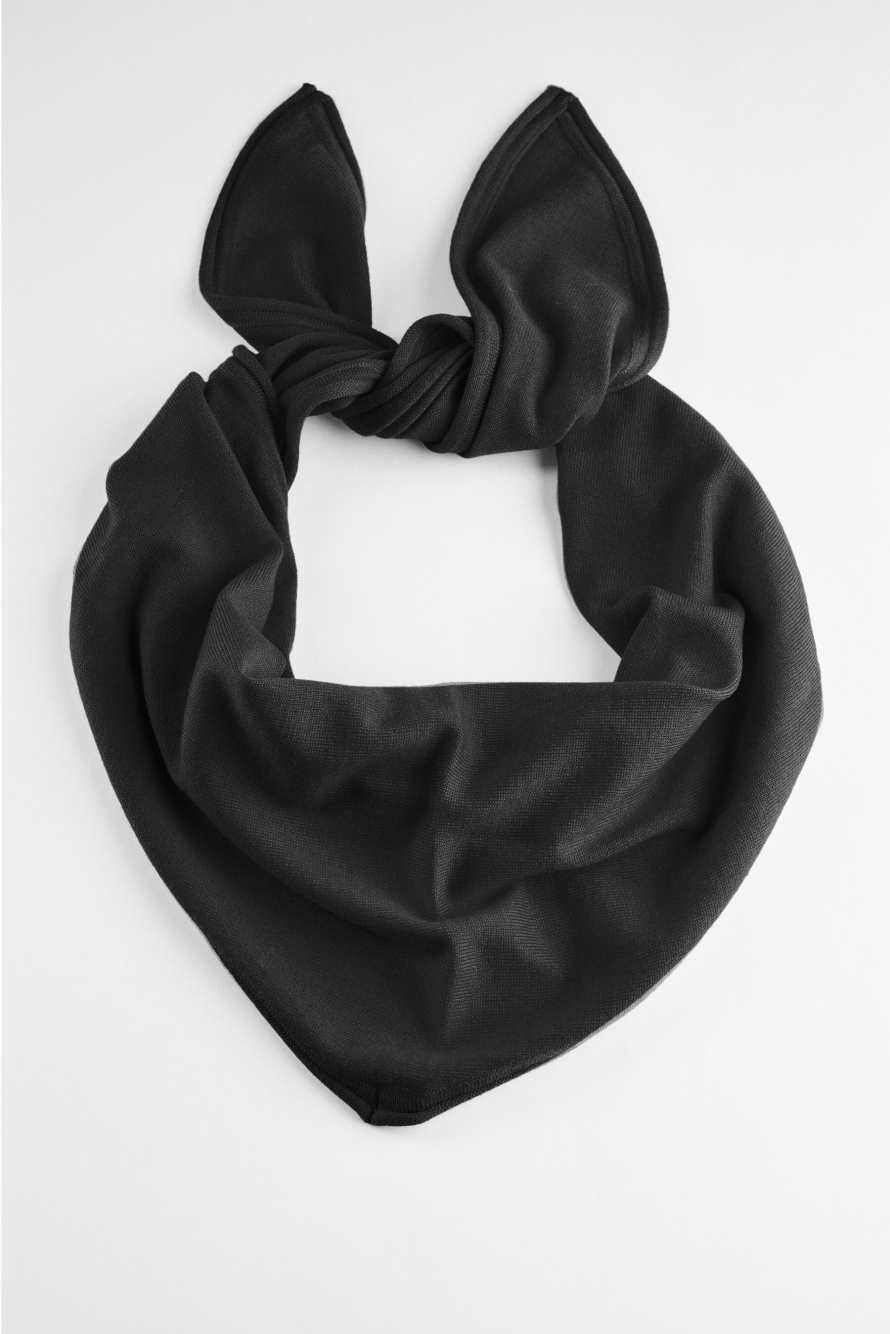 Strickjacke aus Wolle mit Bandana, Schwarz, Patrizia Pepe