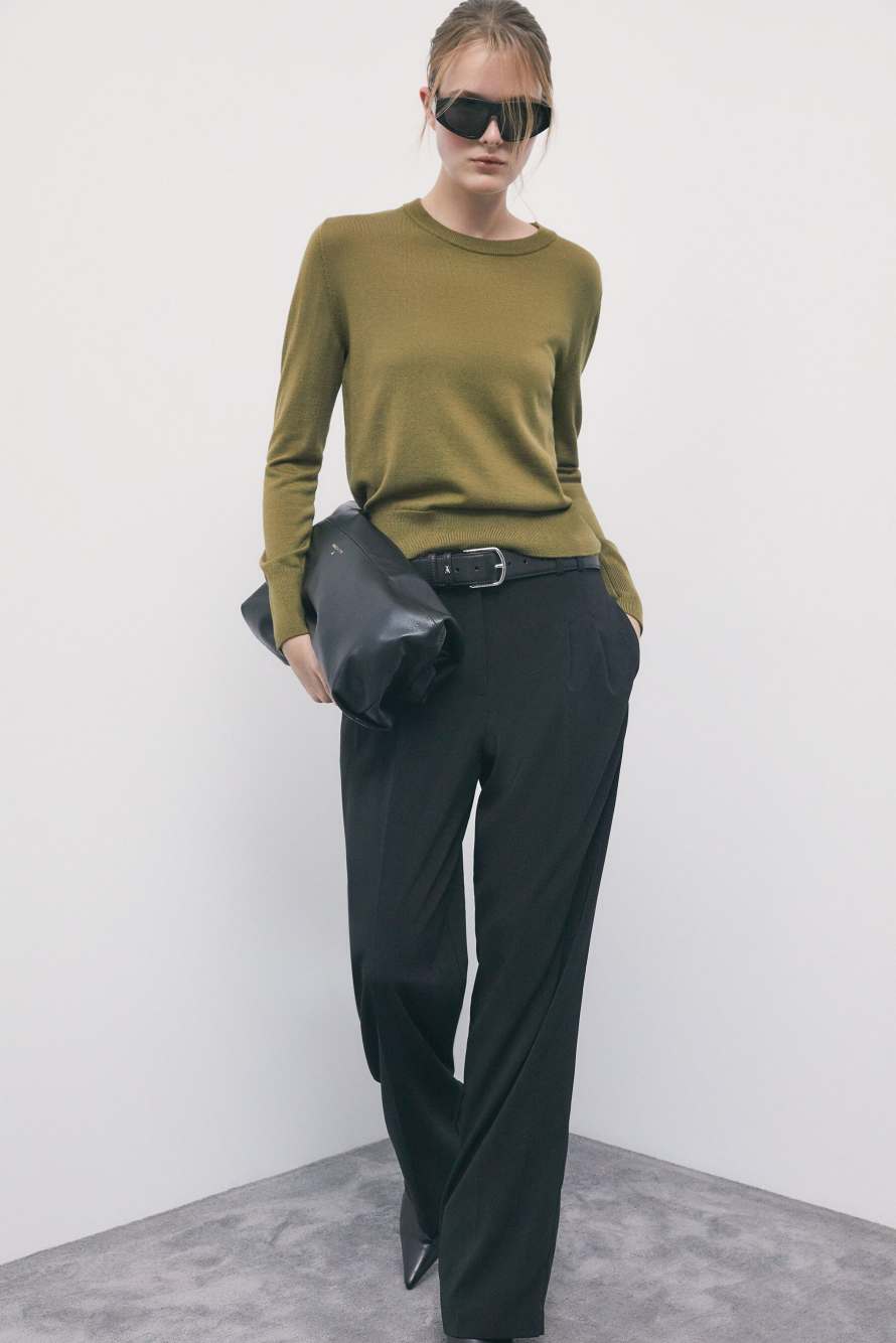 Crew-neck wool sweater, Green, Patrizia Pepe