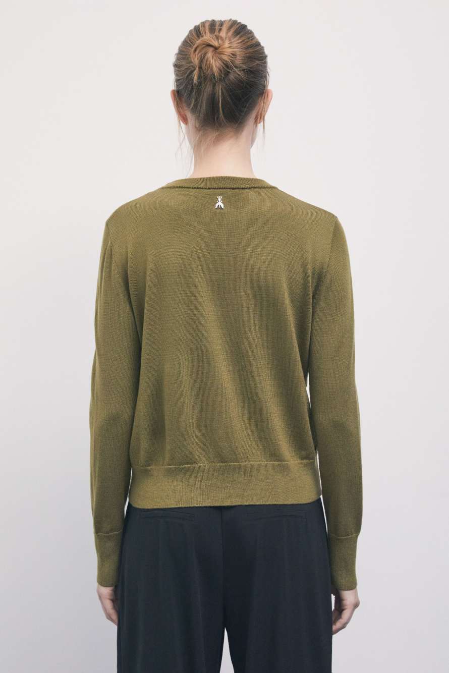 Crew-neck wool sweater, Green, Patrizia Pepe