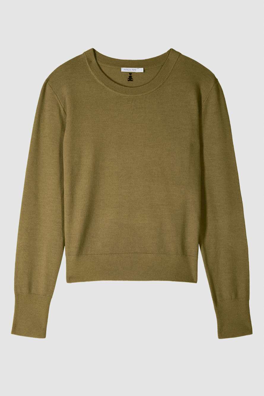 Crew-neck wool sweater, Green, Patrizia Pepe
