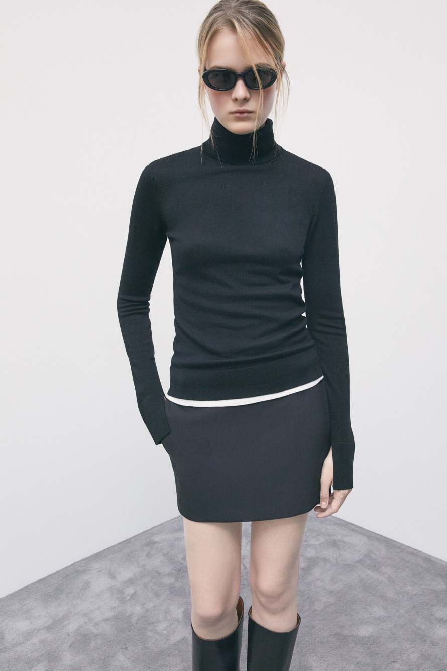 Slim-fit wool turtleneck, Black, Patrizia Pepe