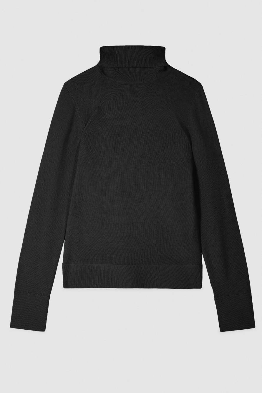 Slim-fit wool turtleneck, Black, Patrizia Pepe