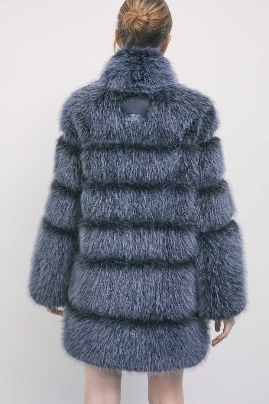 Long fluffy jacket, Blue, Patrizia Pepe