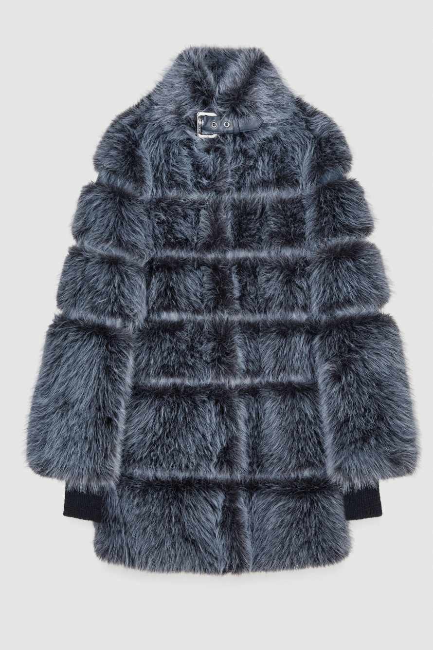 Long fluffy jacket, Blue, Patrizia Pepe