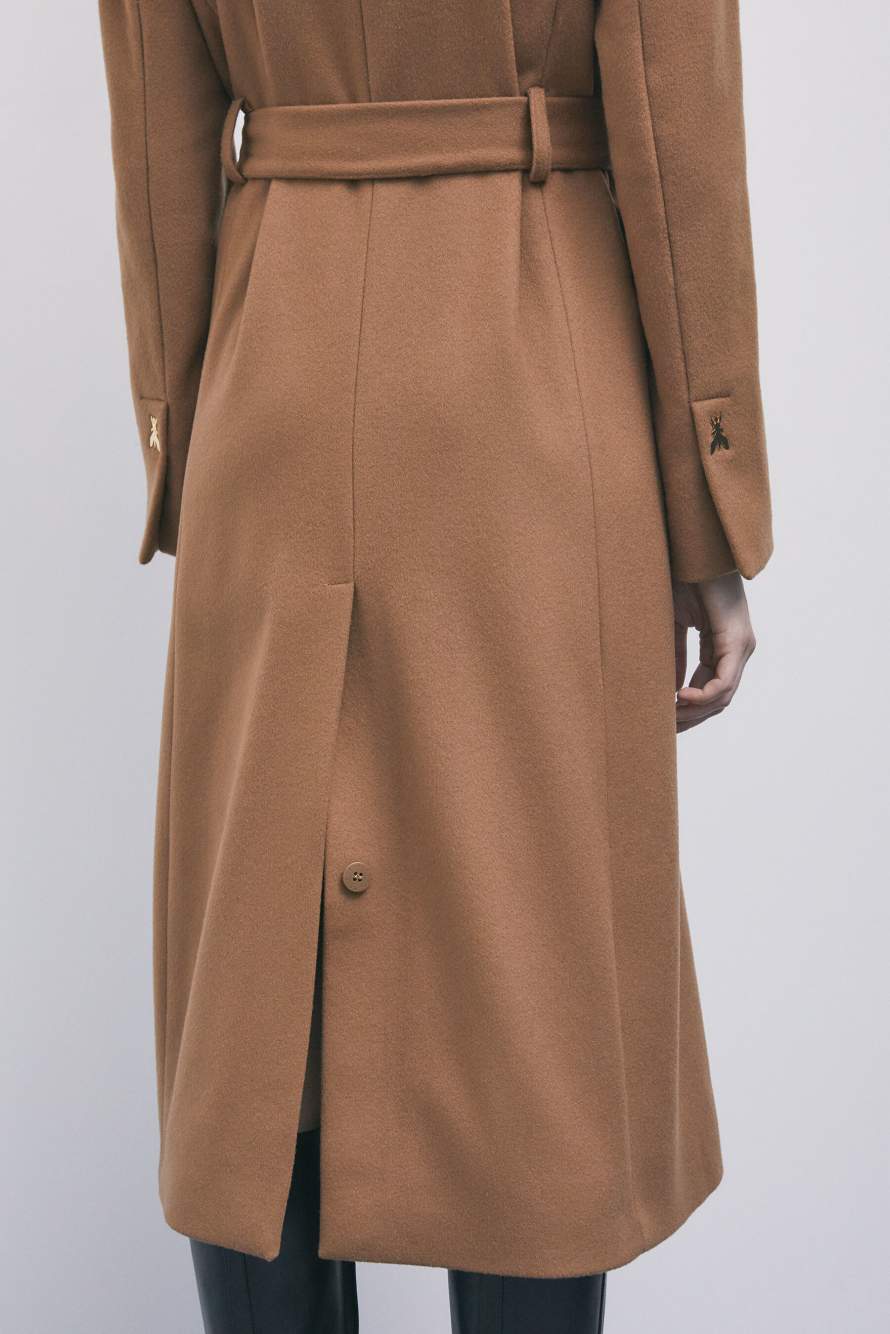 Belted coat, Brown, Patrizia Pepe