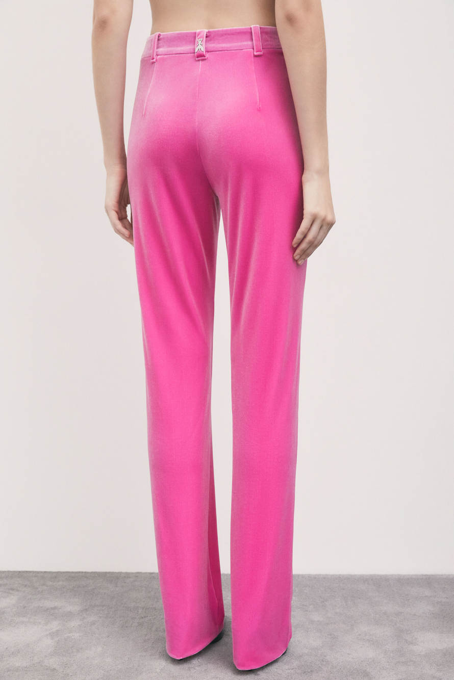 Pantalon droit en velours stretch, Rose, Patrizia Pepe