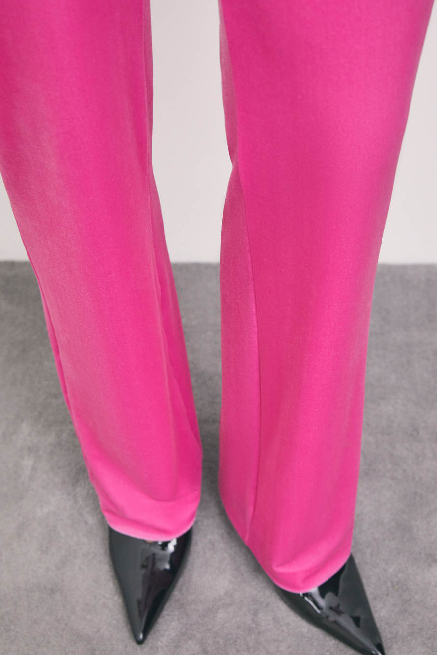 Pantalon droit en velours stretch, Rose, Patrizia Pepe