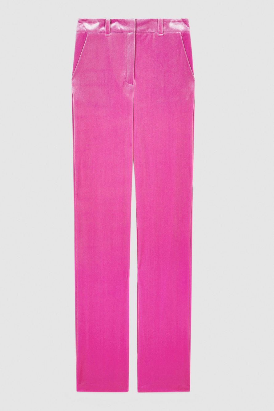 Pantalon droit en velours stretch, Rose, Patrizia Pepe