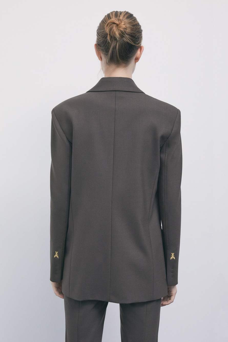 Two-Button Jacket, Brown, Patrizia Pepe