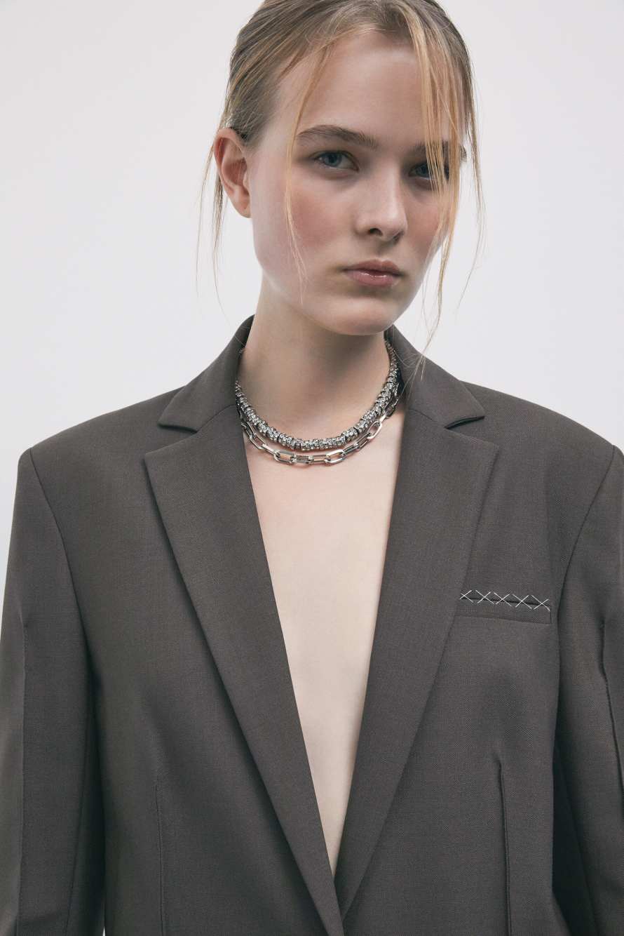 Two-Button Jacket, Brown, Patrizia Pepe